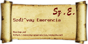 Szávay Emerencia névjegykártya